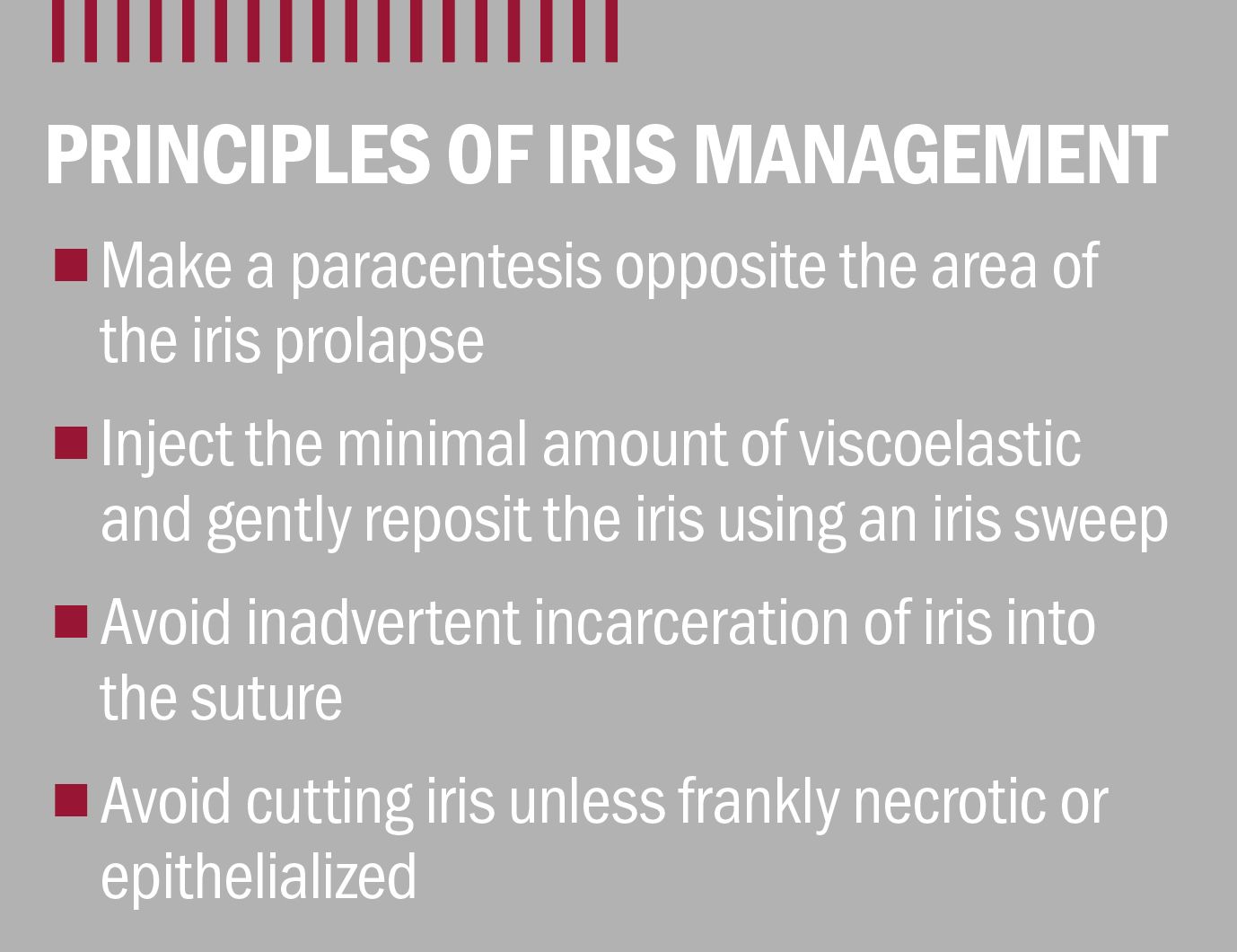 Principles of iris management