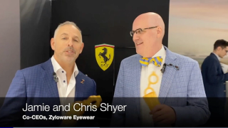 Chris and Jamie Shyer, Zyloware Eyewear co-CEOs, after their NOW Optical Lifetime Achievement award win at Vision Expo East