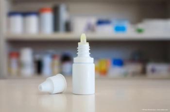 Eye drop on pharmacy counter
