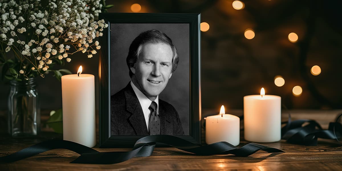 Vigil with candles and photo of Richard Hopping Image credit: American Optometric Association