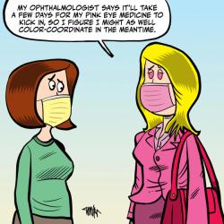 Optic relief: Pink eye coordination