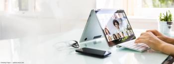 Webinar being held on tablet Image credit: AdobeStock/AndreyPopov