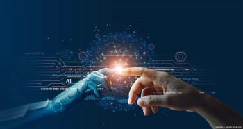 Graphic of human and robot hands touching Image credit: ©ipopba - adobe.stock.com
