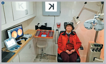 Figure 2. Patient prepped and ready for an exam.