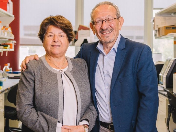 Muna Naash, PhD, John S. Dunn Endowed Professor of Biomedical Engineering (left); and research partner Muayyad Al-Ubaidi, MD, John & Rebecca Moores Professor of Biomedical Engineering. Image credit: University of Houston