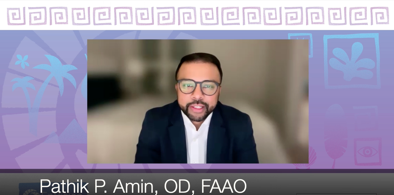 Pathik Amin, OD, FAAO, gave a presentation to the optometry cohort at the conference that focused on glaucoma management, particularly surgical options and recent advancements.