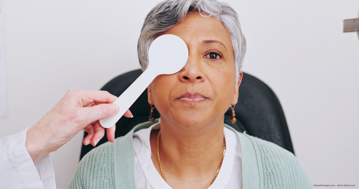 patient with geographic atrophy visits eye care professional to assess visual acuity following GA diagnosis - Image credit: Adobe Stock / ©peopleimages.com