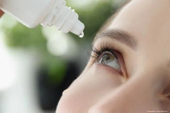 Woman uses EzriCare artificial tears lubricant eye drop