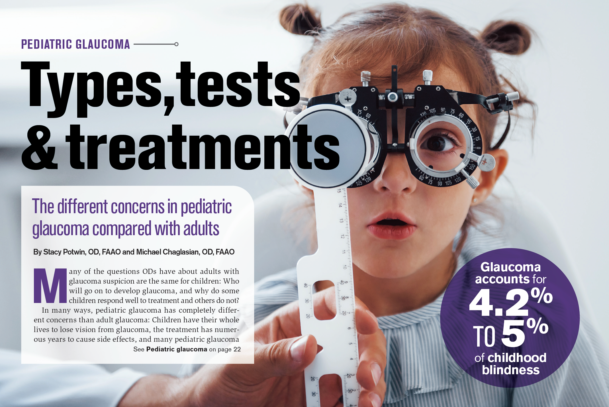 OD examining child's eyes