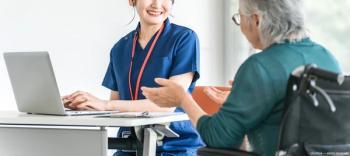 Health care provider and patient talking in office A majority (72%) of patients believe that medical technology innovations will enhance care for the aging population, with 90% of providers recognizing the need to address specific requirements for older patients. Image credit: AdobeStock/buritora