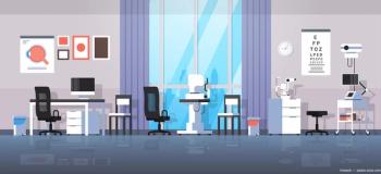 Graphic of optometric office Image credit: ©mast3r - adobe.stock.com