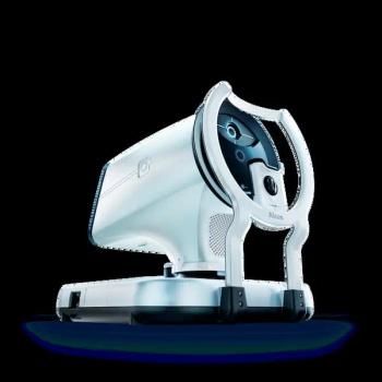 The Voyager Direct Selective Laser Trabeculoplasty device delivers 120 laser pulses without the need for a gonio lens. (Image courtesy of Alcon)
