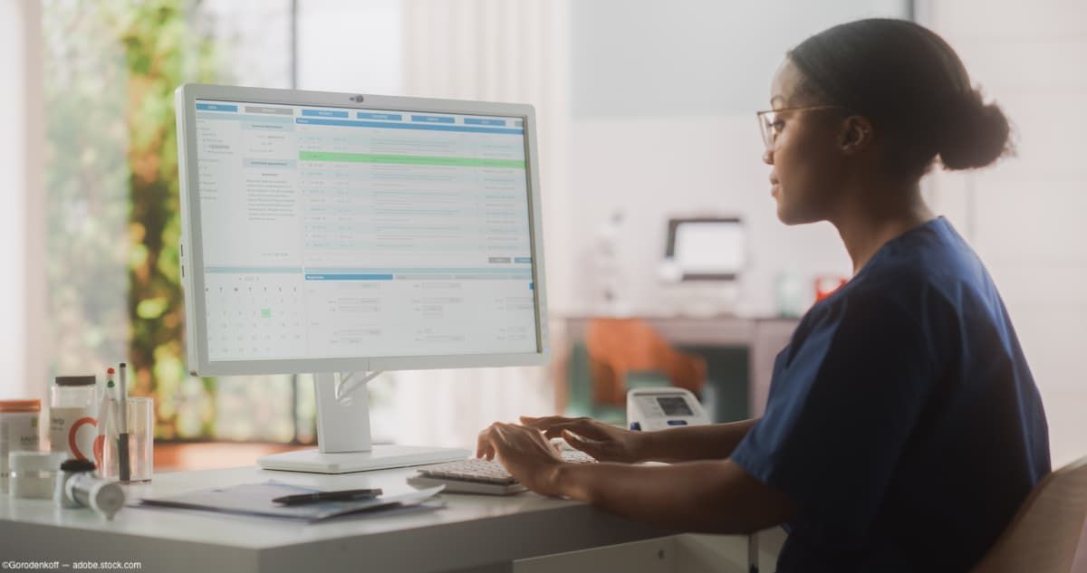 Medical professional working on EHR Image credit: AdobeStock/Gorodenkoff