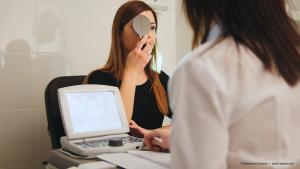 nearsighted patient is examined