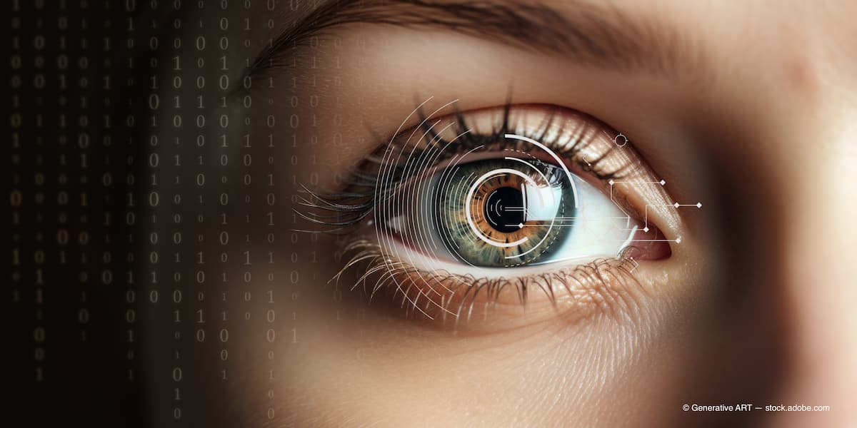 Laser Eye Surgery for Glaucoma: Close-Up woman eye with Reticle Overlay, Perfect for Lasik Procedures (Adobe Stock / Generative ART)