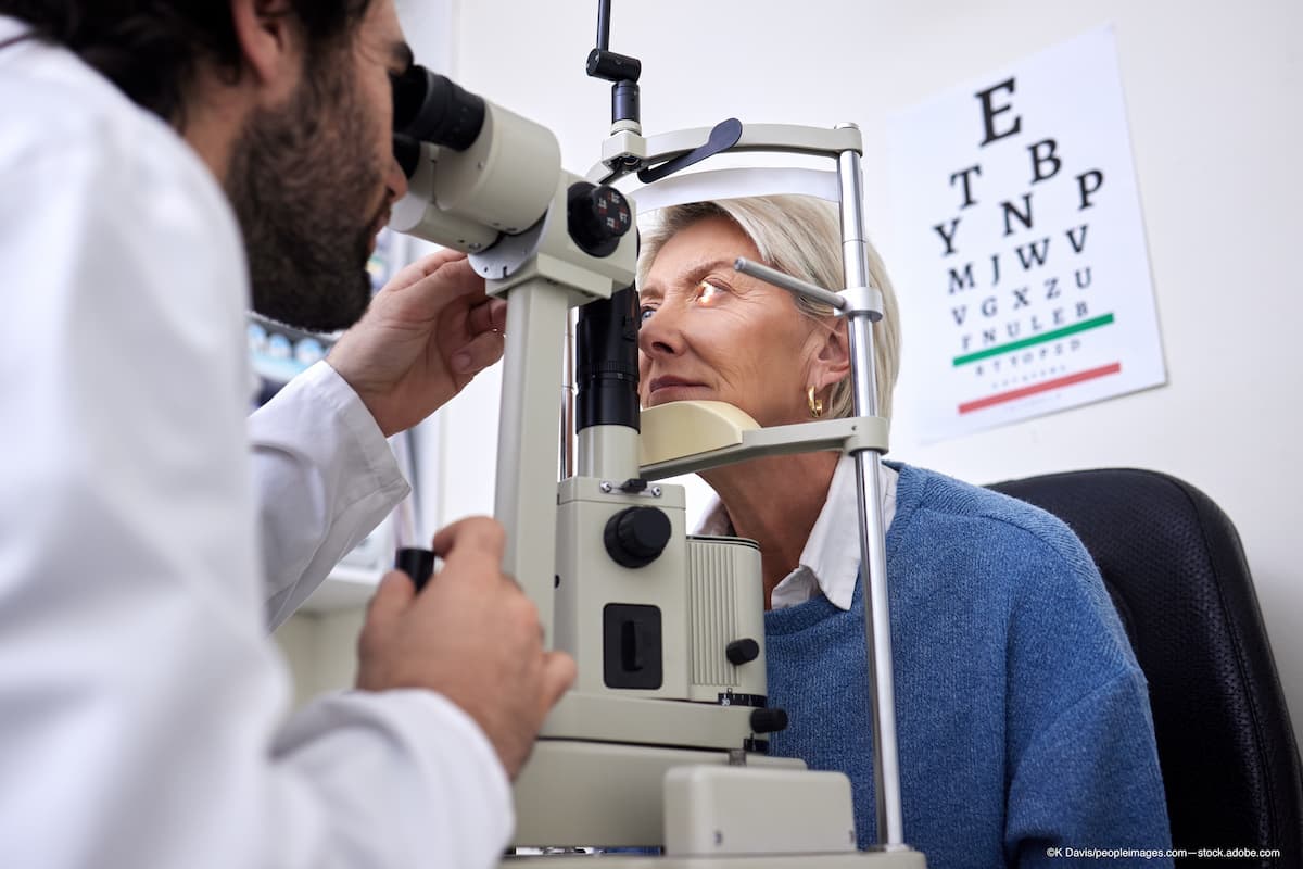 woman with geographic atrophy participates in preclinical trial to reduce retinal cell death via ophthalmic topical gel - Image credit: Adobe Stock / ©K Davis/peopleimages.com
