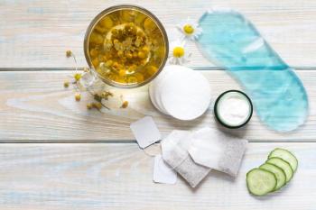 Warm compress supplies on table Image credit: AdobeStock/udra11