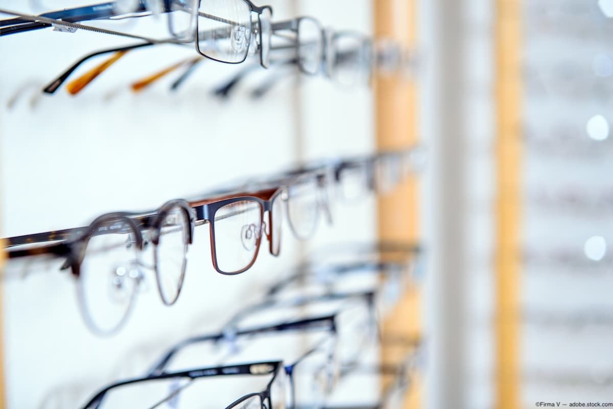Wall of glasses in opticians office Image credit: AdobeStock/FirmaV 