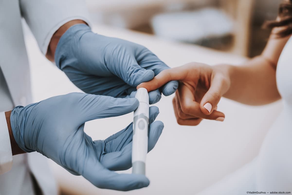 Physician taking glucose levels of patient Image credit: AdobeStock/VadimGuzhva
