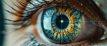 Closeup of eye with crosshair graphic over pupil Image credit: ©Anastasiia - adobe.stock.com