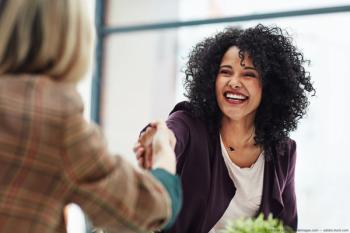Two businesswomen shaking hands Image credit: ©Daniel Laflor/peopleimages.com - adobe.stock.com