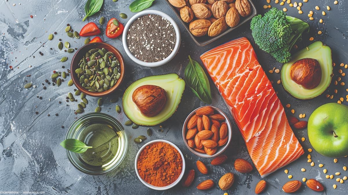 Healthy food spread Image credit: AdobeStock/Naknakhone