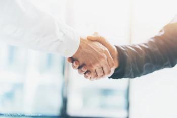 Business partnership meeting. Picture businessmans handshake. Successful businessmen handshaking after good deal. Horizontal, blurred background (Adobe Stock / SFIO CRACHO)