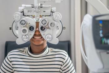 Child doing phoropter test Image credit: AdobeStockthebigland45