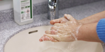 hands are washing in sink