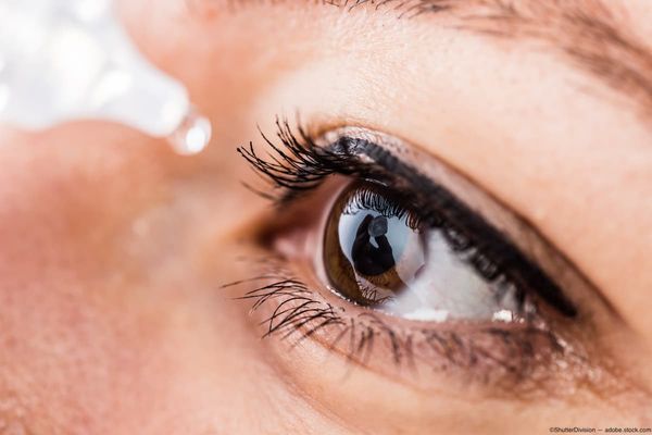 Eye drop adminstered to eye Image credit: AdobeStock