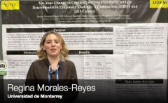 Regina Morales-Reyes details her poster presentation titled "Ten-Year Change in Contact Lens Use Prevalence and Its Determinants in University Students: A Comparison of 2015 and 2025 Cohorts."