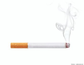 lit cigarette against white backdrop Image Credit © chones - stock.adobe.com