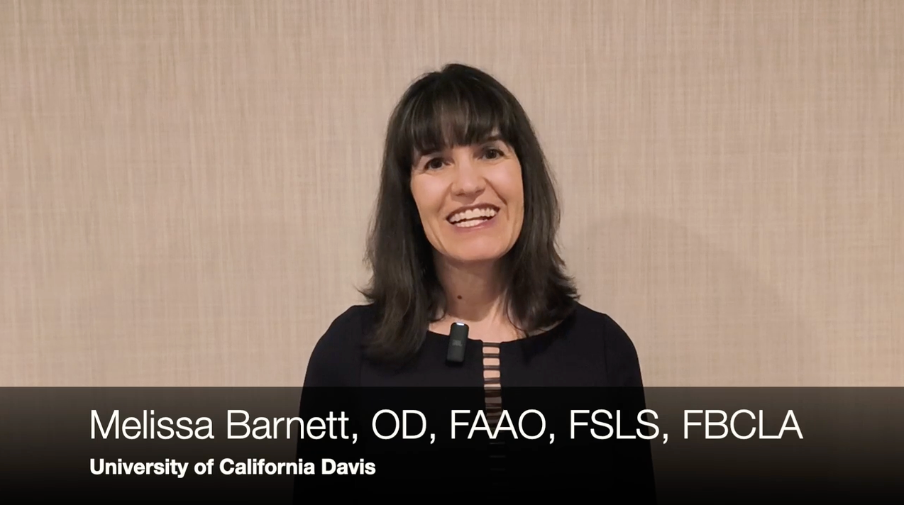 Melissa Barnett, OD, FAAO, FSLS, FBCLA, gave 2 presentations alongside other ODs and MDs at CRU 2025.