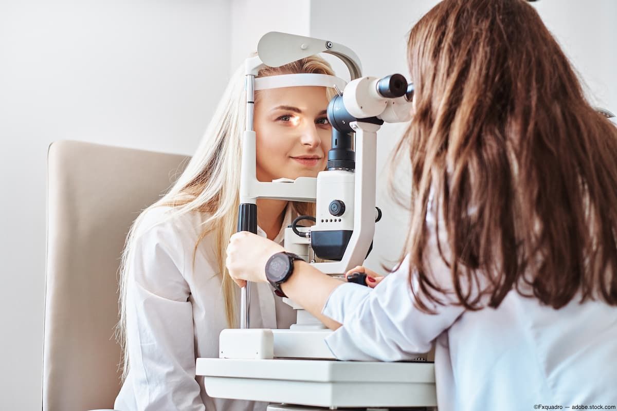 Patient getting retinal images taken by eye care provider Image credit: AdobeStock/Fxquadro