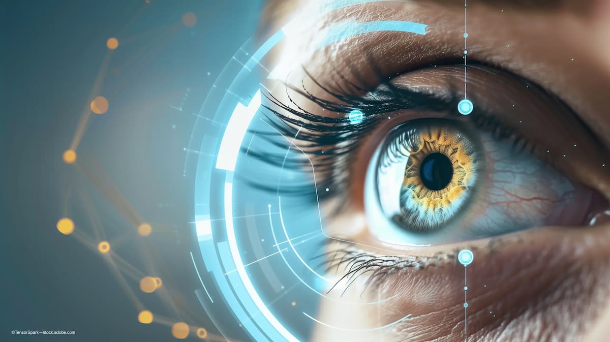 closeup of eye during study of patients with glaucoma and presbyopia - Image credit: Adobe Stock / ©TensorSpark