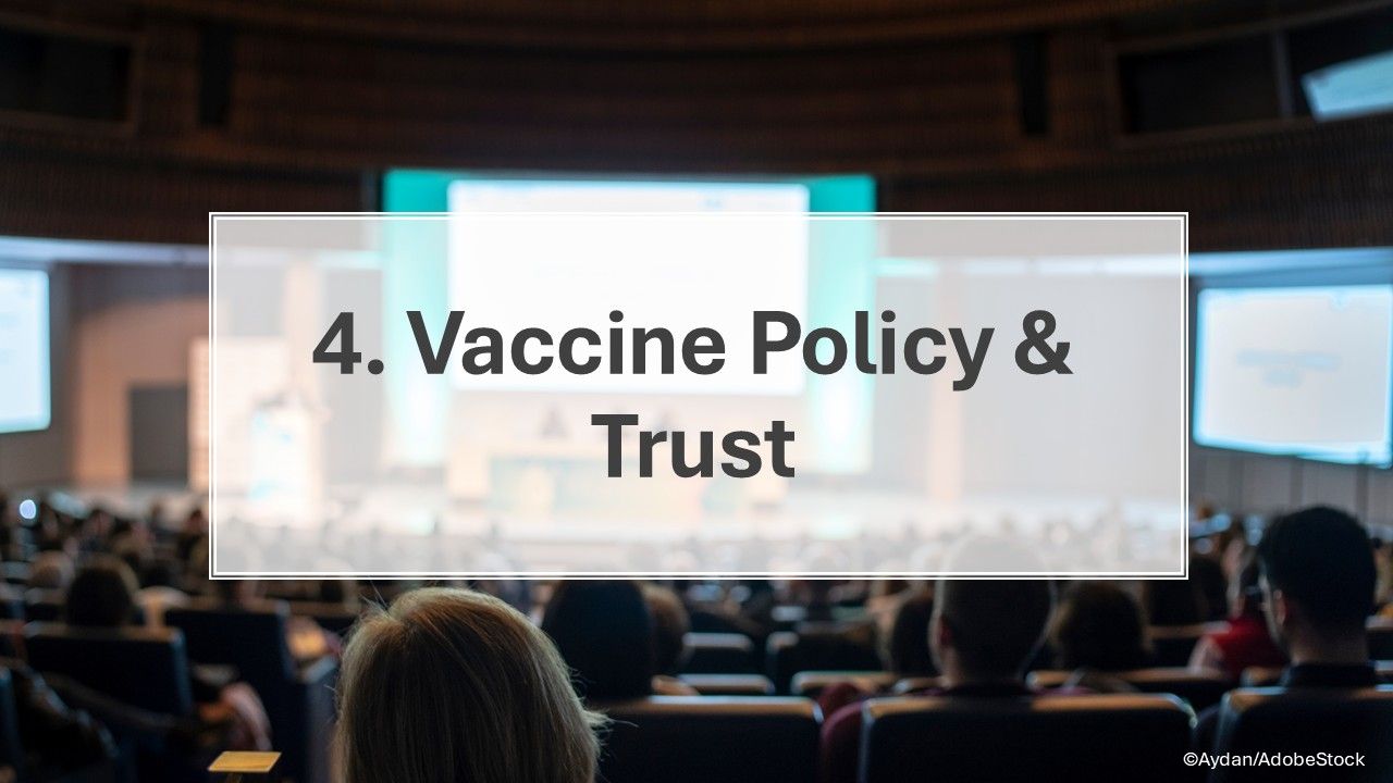 Slide highlighting FMX 2025 insights into vaccine policy changes, patient skepticism, and communication strategies to support vaccine confidence in primary care.
