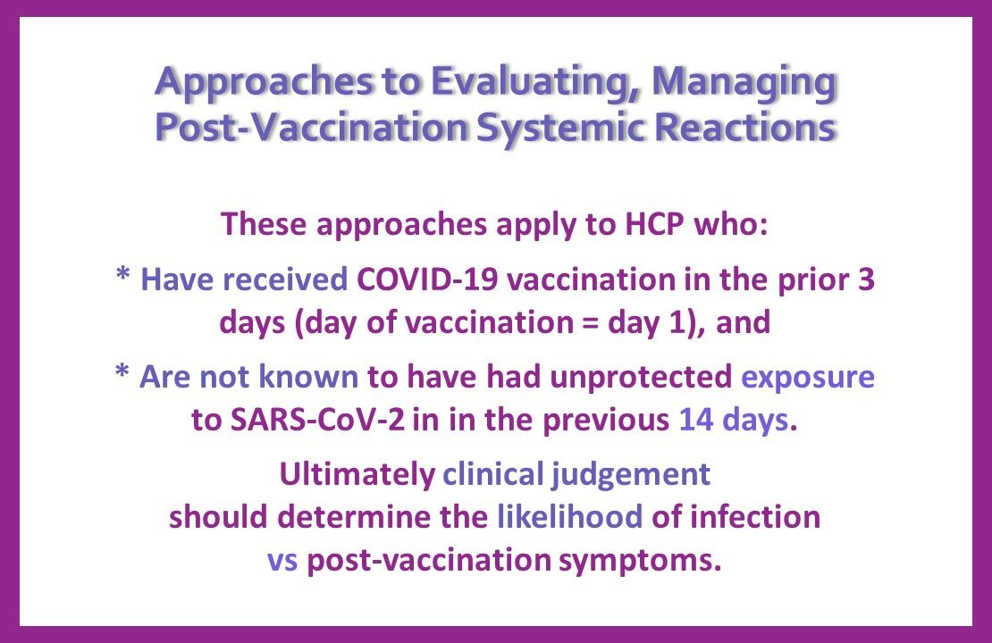 How to Manage Post-COVID-19 Vaccination Reactions among Healthcare Staff