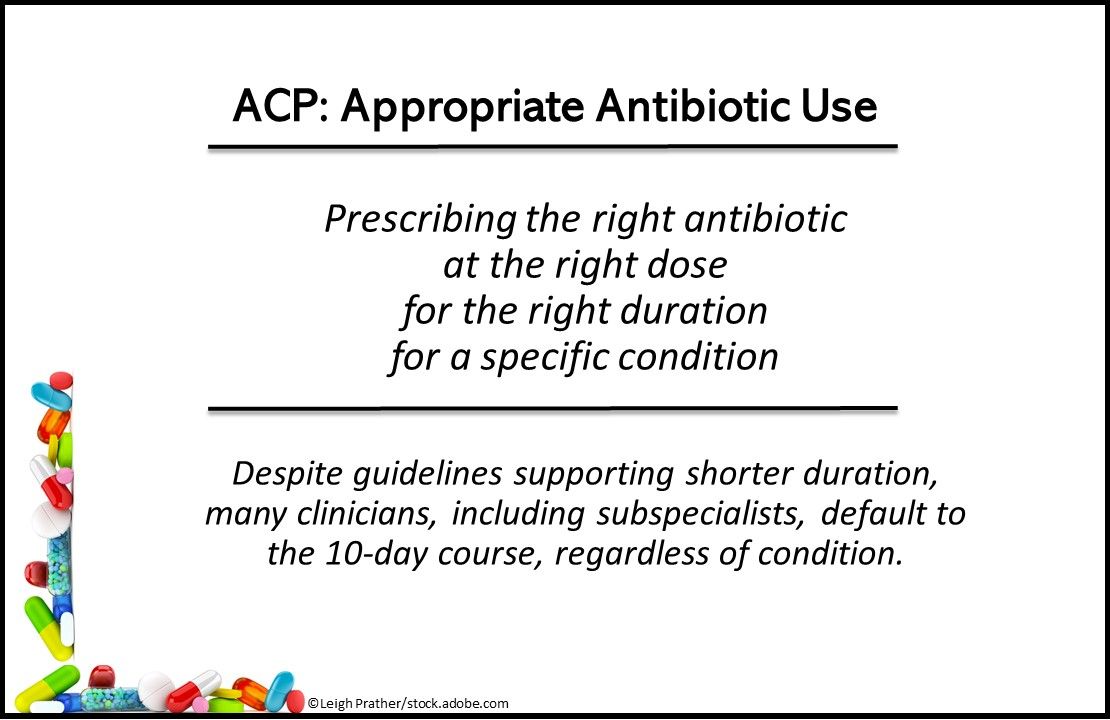 Quick Reference Guide Acp ACP Guidance on Antibiotic Use: 4 Conditions Ideal for Short-course ...