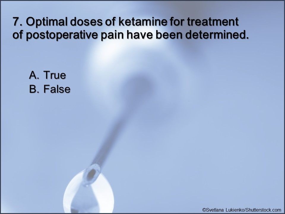 ketamine as an analgesic