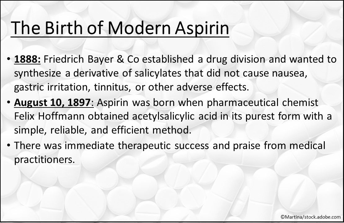 The birth of modern aspirin, aspirin history, Bayer aspirin