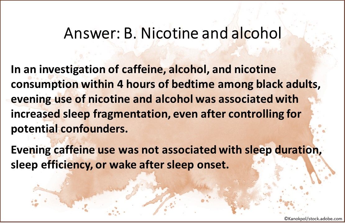 nicotine, alcohol, caffeine, coffee, insomnia, sleep quality, drinking coffee