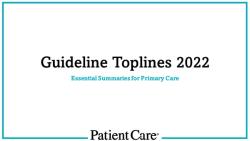 2022 Clinical Guideline Toplines: Essential Summaries for Primary Care 
