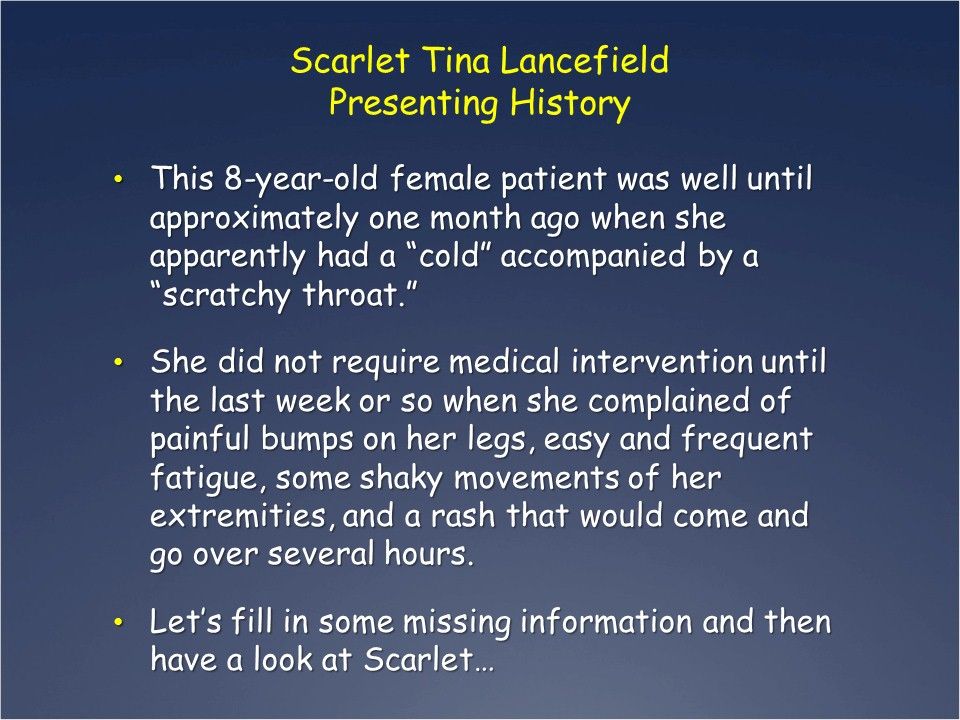 painful bumps on limbs, fatigue, rash, and neurologic symptoms after a cold