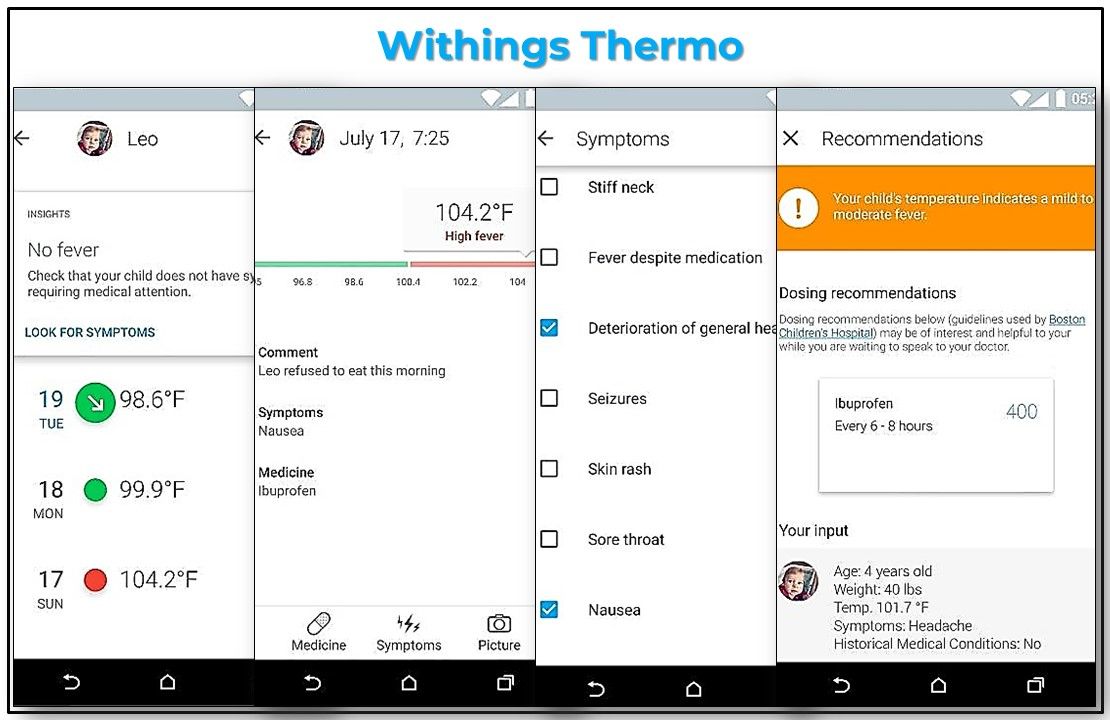 withings thermo, withings app, primary care, medical apps, healthcare apps, FDA