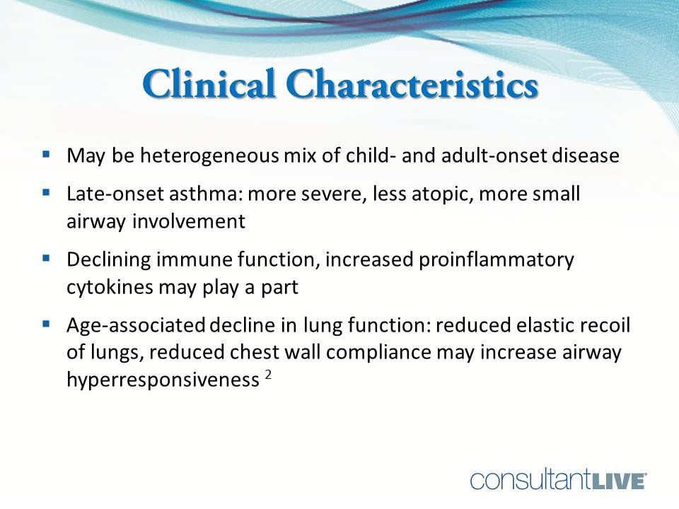 Late-onset asthma: more severe, less atopic, more small airway involvement