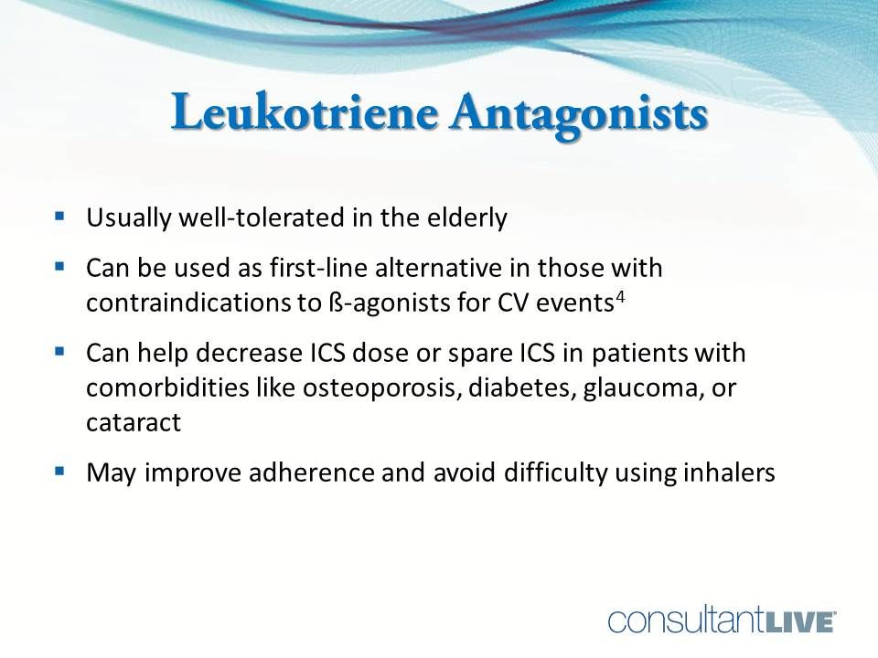 Leukotriene antagonists use in elderly with asthma is well tolerated  