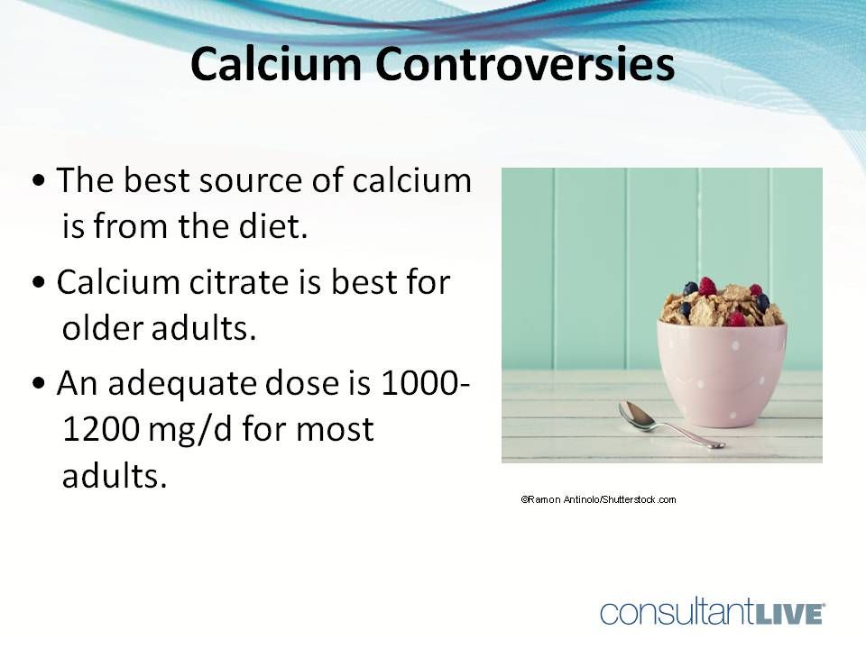 An adequate dose of calcium citrate is 1000-1200 mg/day for most adults. 