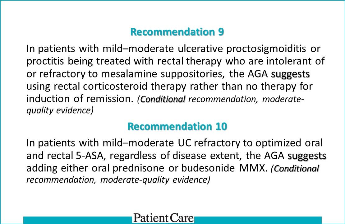 Update: AGA Clinical Guidelines on Management Mild-Moderate Ulcerative Colitis