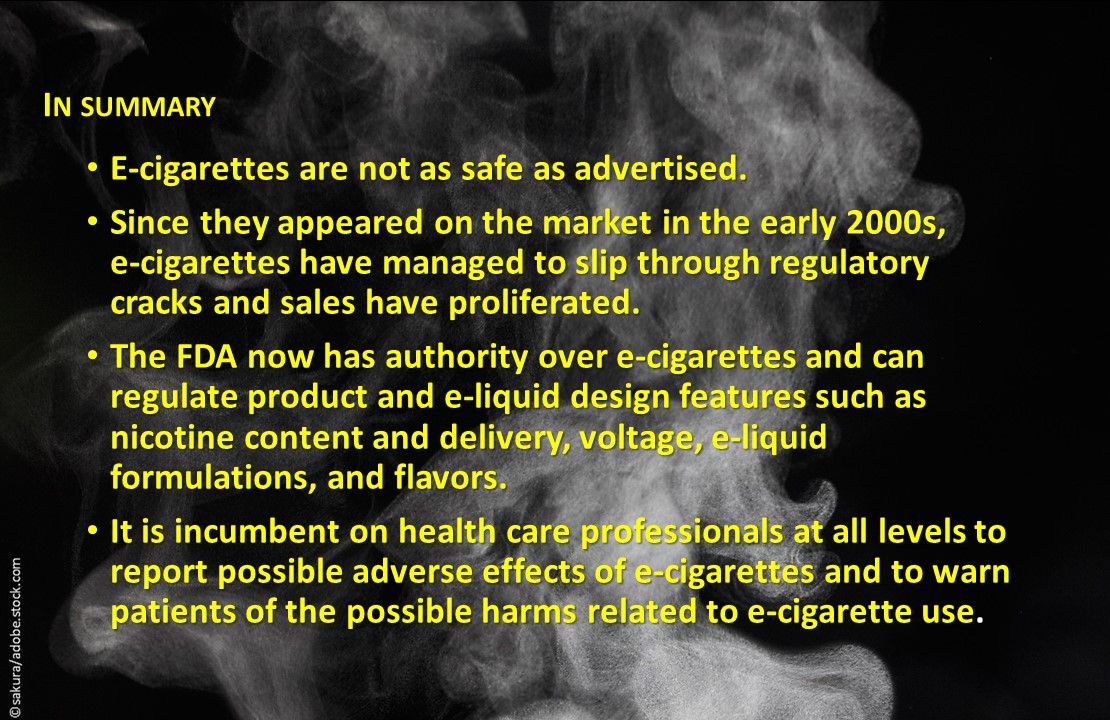 Components and Health Consequences of Electronic Cigarettes Patient