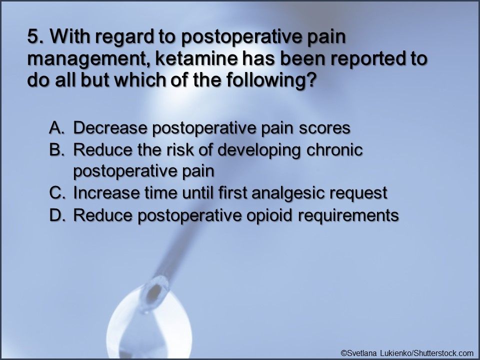 ketamine as an analgesic